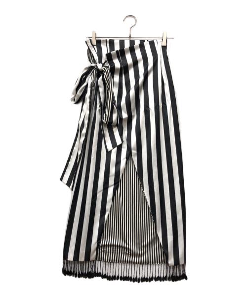 ALICE AUAA（アリスアウアア）Alice Auaa (アリスアウアア) ストライプデザインスカート ブラック サイズ:3の古着・服飾アイテム