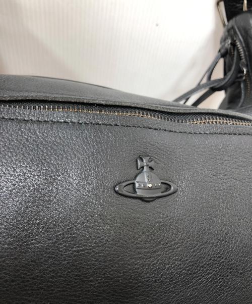 Vivienne Westwood（ヴィヴィアンウエストウッド）Vivienne Westwood (ヴィヴィアンウエストウッド) ミニオーブ金具 レザーショルダーバッグ ブラックの古着・服飾アイテム