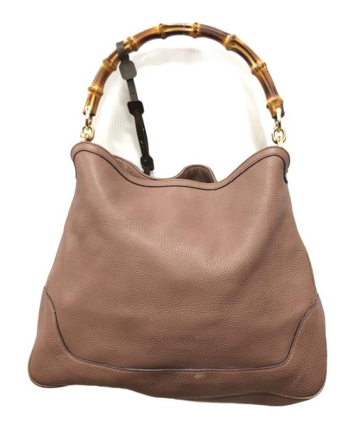 GUCCI（グッチ）GUCCI (グッチ) バンブー ダイアナ レザー ショルダーバッグ ブラウン サイズ:下記参照の古着・服飾アイテム