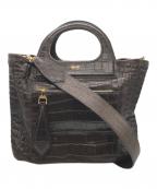 MaxMaraマックスマーラ）の古着「クロコ型押しショルダーバッグ」｜ブラウン