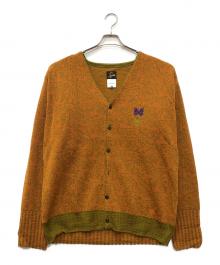 Needles×SASQUATCHfabrix.（ニードルズ×サスクワッチファブリックス）の古着「コラボ総柄ニットカーディガン」｜ブラウン