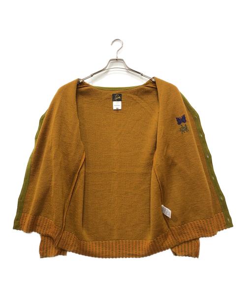 Needles（ニードルズ）Needles (ニードルズ) SASQUATCHfabrix. (サスクワッチファブリックス) コラボ総柄ニットカーディガン ブラウン サイズ:Lの古着・服飾アイテム