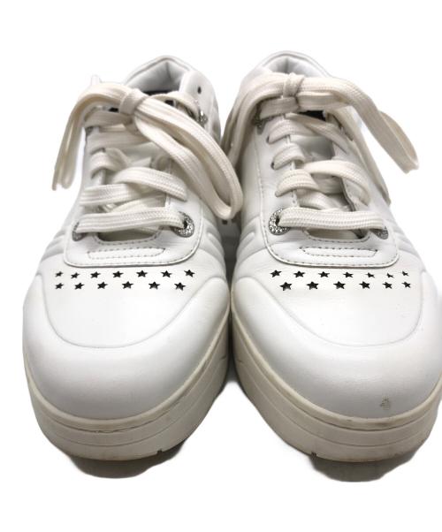 JIMMY CHOO（ジミーチュウ）JIMMY CHOO (ジミーチュウ) ハワイレーススニーカー ホワイト サイズ:37 1/2の古着・服飾アイテム