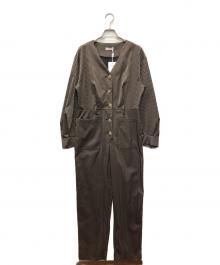 CLANE（クラネ）の古着「STRIPE BIG BUTTON ALL IN ONE/IVORY」｜ブラウン