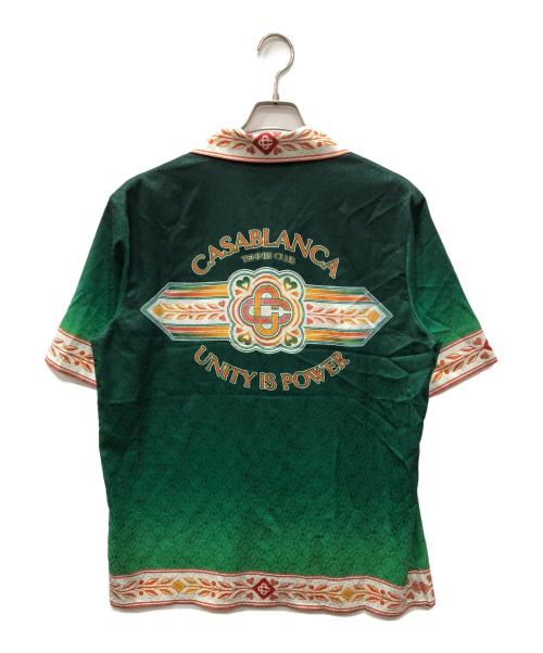 CASABLANCA（カサブランカ）CASABLANCA (カサブランカ) 総柄半袖シルクシャツ グリーン サイズ:Ｍの古着・服飾アイテム