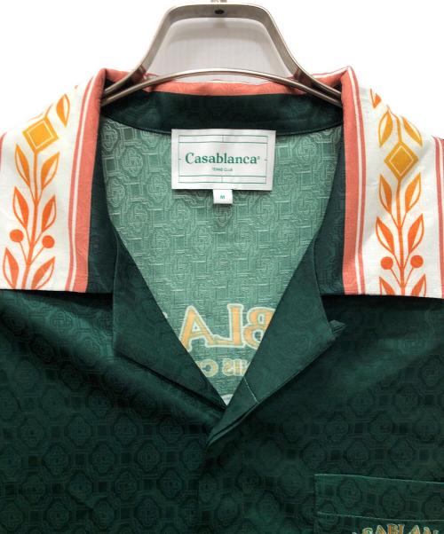 CASABLANCA（カサブランカ）CASABLANCA (カサブランカ) 総柄半袖シルクシャツ グリーン サイズ:Ｍの古着・服飾アイテム