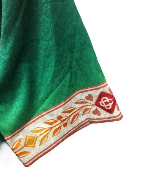 CASABLANCA（カサブランカ）CASABLANCA (カサブランカ) 総柄半袖シルクシャツ グリーン サイズ:Ｍの古着・服飾アイテム