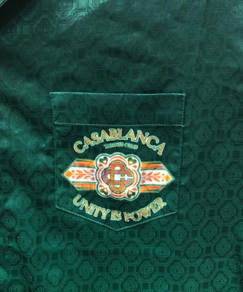 CASABLANCA（カサブランカ）CASABLANCA (カサブランカ) 総柄半袖シルクシャツ グリーン サイズ:Ｍの古着・服飾アイテム