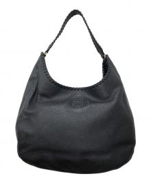 TORY BURCH（トリーバーチ）の古着「レザーホーボーバッグ」｜ブラック