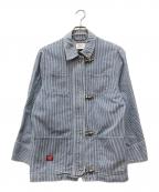 RALPH LAURENラルフローレン）の古着「ヒッコリーストライプファイヤーマンジャケット」｜ブルー