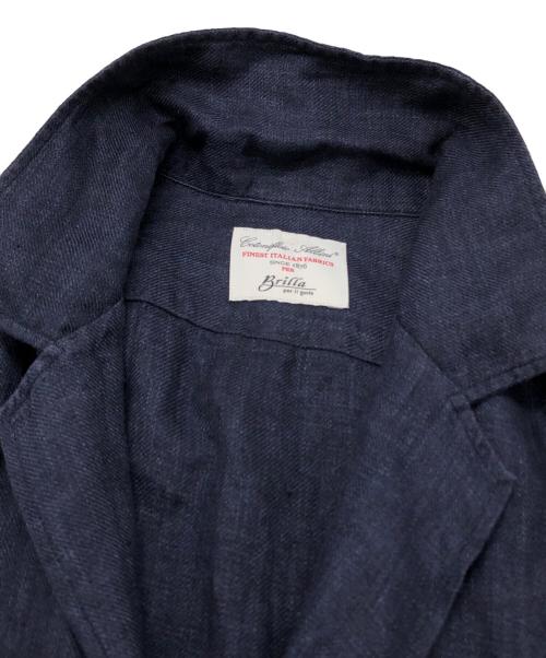 Brilla per il gusto（ブリッラ ペル イルグースト）Brilla per il gusto (ブリッラ ペル イルグースト) リネン ソリッド オープンカラー シャツ ネイビー サイズ:Sの古着・服飾アイテム