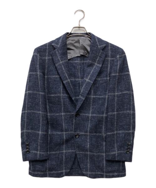 Brilla per il gusto（ブリッラ ペル イルグースト）Brilla per il gusto (ブリッラ ペル イルグースト) FERLA ミックスファブリック ウインドーペーン ジャケット ネイビー サイズ:46の古着・服飾アイテム