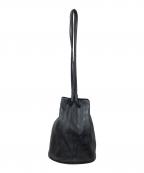 marimekkoマリメッコ）の古着「レザー巾着」｜ブラック