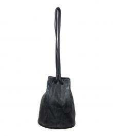 marimekko（マリメッコ）の古着「レザー巾着」｜ブラック