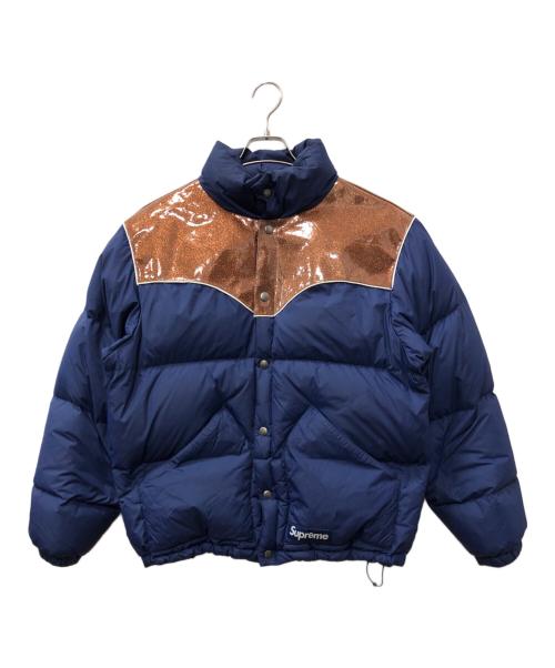 SUPREME（シュプリーム）Supreme (シュプリーム) Glitter Yoke Down Puffer Jacke ブルー サイズ:SIZE Mの古着・服飾アイテム