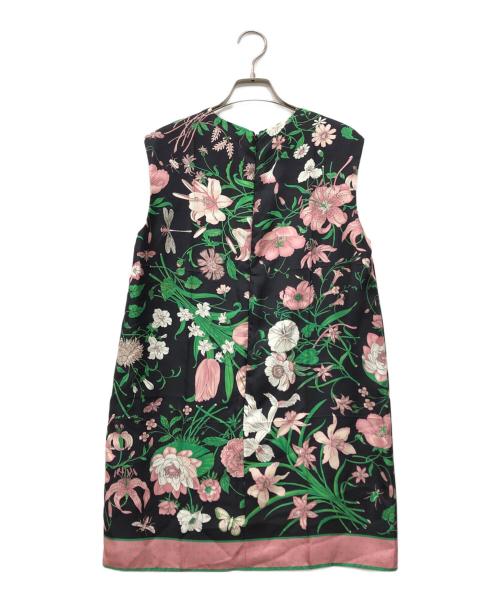GUCCI（グッチ）GUCCI (グッチ) sleeveless floral tunic top ブラック サイズ:38の古着・服飾アイテム