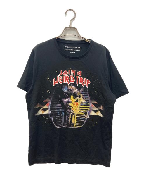 BALENCIAGA（バレンシアガ）BALENCIAGA (バレンシアガ) プリントカットソー ブラック サイズ:Ｍの古着・服飾アイテム