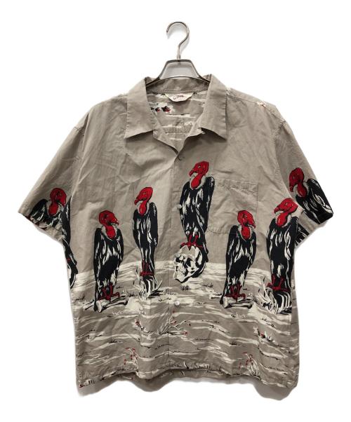 Star OF HOLLYWOOD（スターオブハリウッド）STAR OF HOLLYWOOD (スターオブハリウッド) COTTON TYPEWRITER OPEN SHIRT “CONDOR” ベージュ サイズ:XXLの古着・服飾アイテム