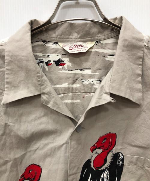 Star OF HOLLYWOOD（スターオブハリウッド）STAR OF HOLLYWOOD (スターオブハリウッド) COTTON TYPEWRITER OPEN SHIRT “CONDOR” ベージュ サイズ:XXLの古着・服飾アイテム