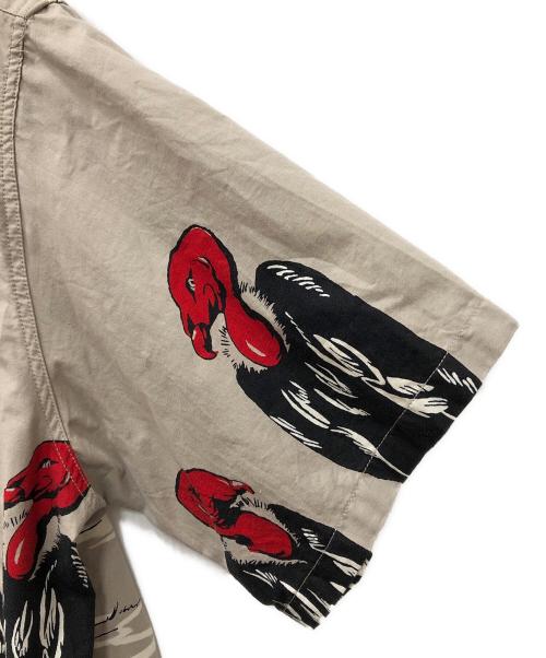 Star OF HOLLYWOOD（スターオブハリウッド）STAR OF HOLLYWOOD (スターオブハリウッド) COTTON TYPEWRITER OPEN SHIRT “CONDOR” ベージュ サイズ:XXLの古着・服飾アイテム