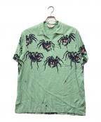Star OF HOLLYWOODスターオブハリウッド）の古着「HIGH DENSITY RAYON PULLOVER SHIRT “TARANTULA”」｜グリーン
