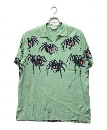 Star OF HOLLYWOOD（スターオブハリウッド）の古着「HIGH DENSITY RAYON PULLOVER SHIRT “TARANTULA”」｜グリーン
