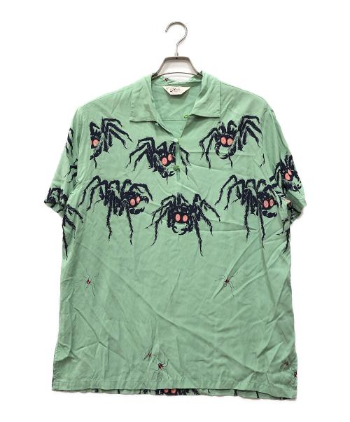 Star OF HOLLYWOOD（スターオブハリウッド）STAR OF HOLLYWOOD (スターオブハリウッド) HIGH DENSITY RAYON PULLOVER SHIRT “TARANTULA” グリーン サイズ:XLの古着・服飾アイテム