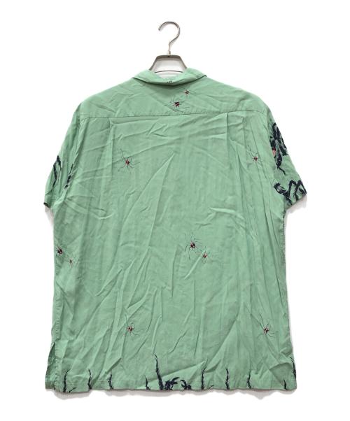 Star OF HOLLYWOOD（スターオブハリウッド）STAR OF HOLLYWOOD (スターオブハリウッド) HIGH DENSITY RAYON PULLOVER SHIRT “TARANTULA” グリーン サイズ:XLの古着・服飾アイテム