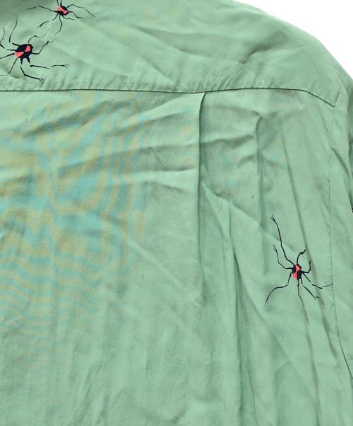 Star OF HOLLYWOOD（スターオブハリウッド）STAR OF HOLLYWOOD (スターオブハリウッド) HIGH DENSITY RAYON PULLOVER SHIRT “TARANTULA” グリーン サイズ:XLの古着・服飾アイテム