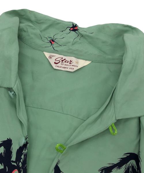 Star OF HOLLYWOOD（スターオブハリウッド）STAR OF HOLLYWOOD (スターオブハリウッド) HIGH DENSITY RAYON PULLOVER SHIRT “TARANTULA” グリーン サイズ:XLの古着・服飾アイテム