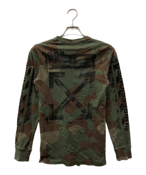 OFFWHITE（オフホワイト）OFFWHITE (オフホワイト) アローロゴ長袖Tシャツ グリーン サイズ:ＸＸＳの古着・服飾アイテム