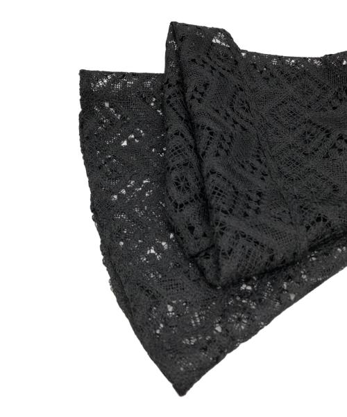 BALLSEY（ボールジィ）BALLSEY (ボールジィ) ジオメトリックボーダーレース フレアスリーブカーディガン ブラック サイズ:36の古着・服飾アイテム