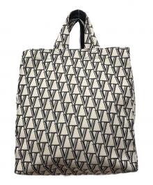 VERMEIL par iena（ヴェルメイユ パー イエナ）の古着「モノグラムロゴジャガードートバッグ」｜ベージュ