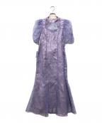 Lily Brownリリーブラウン）の古着「エンボスオーガンジーLilyグリッタードレス」｜パープル