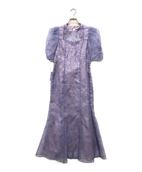 Lily Brown（リリーブラウン）Lily Brown (リリーブラウン) エンボスオーガンジーLilyグリッタードレス パープルの古着・服飾アイテム