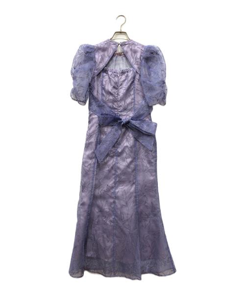 Lily Brown（リリーブラウン）Lily Brown (リリーブラウン) エンボスオーガンジーLilyグリッタードレス パープルの古着・服飾アイテム