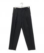 MARKAWAREマーカウェア）の古着「FRONT PLEATS PEGTOP ORGANIC WOOL SURVIVAL CLOTH」｜ブラック