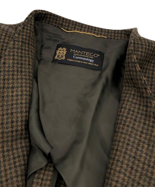 Curensology（カレンソロジー）Curensology (カレンソロジー) ノーカラージャケット ブラウン サイズ:F 未使用品の古着・服飾アイテム