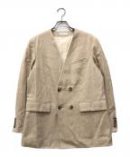 MACPHEEマカフィー）の古着「サマーブークレーツイード ノーカラージャケット」｜ベージュ