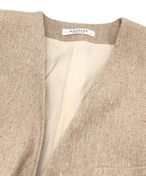 MACPHEE（マカフィー）MACPHEE (マカフィー) サマーブークレーツイード ノーカラージャケット ベージュ サイズ:36の古着・服飾アイテム