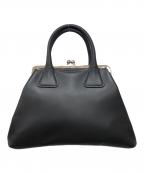 COMME des GARCONS COMME des GARCONSコムデギャルソン コムデギャルソン）の古着「台形レザーがま口バッグ」｜ブラック