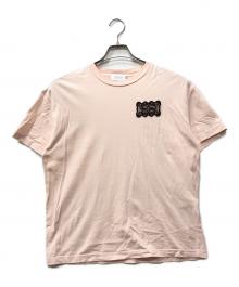 OFFWHITE（オフホワイト）の古着「Pink t-shirt with Reg logo patch in lace」｜ピンク