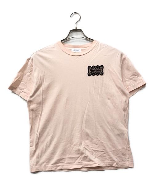 OFFWHITE（オフホワイト）OFFWHITE (オフホワイト) Pink t-shirt with Reg logo patch in lace ピンク サイズ:Sの古着・服飾アイテム