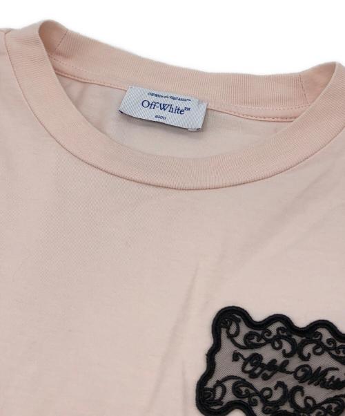 OFFWHITE（オフホワイト）OFFWHITE (オフホワイト) Pink t-shirt with Reg logo patch in lace ピンク サイズ:Sの古着・服飾アイテム