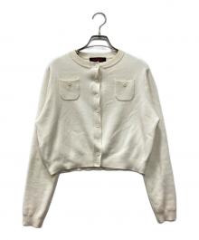 CABAN（キャバン）の古着「コットンカシミヤクルーネックカーディガン」｜ホワイト