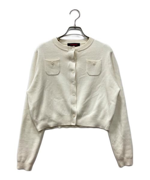 CABAN（キャバン）CABaN (キャバン) コットンカシミヤクルーネックカーディガン ホワイト サイズ:XSの古着・服飾アイテム