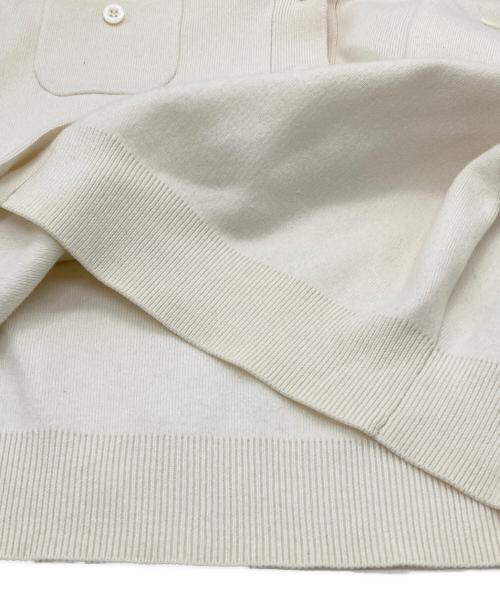 CABAN（キャバン）CABaN (キャバン) コットンカシミヤクルーネックカーディガン ホワイト サイズ:XSの古着・服飾アイテム