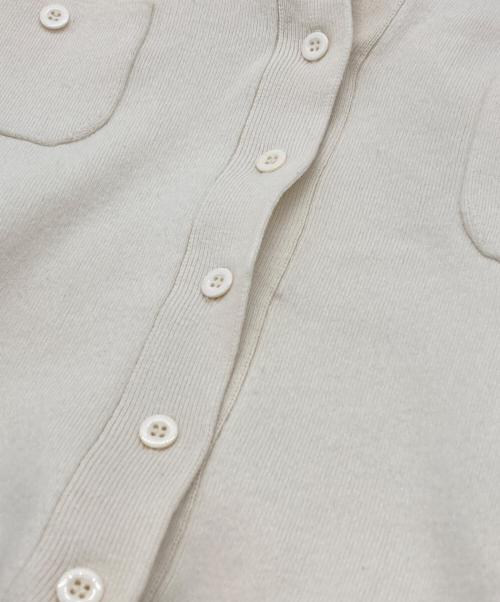 CABAN（キャバン）CABaN (キャバン) コットンカシミヤクルーネックカーディガン ホワイト サイズ:XSの古着・服飾アイテム