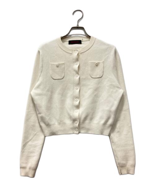 CABAN（キャバン）CABaN (キャバン) コットンカシミヤクルーネックカーディガン ホワイト サイズ:XSの古着・服飾アイテム