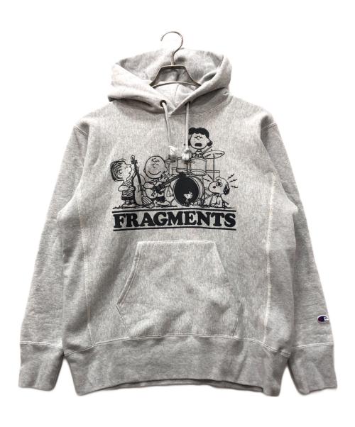 Champion（チャンピオン）Champion (チャンピオン) FRAGMENT DESIGN (フラグメントデザイン) プルオーバーパーカー グレー サイズ:Lの古着・服飾アイテム
